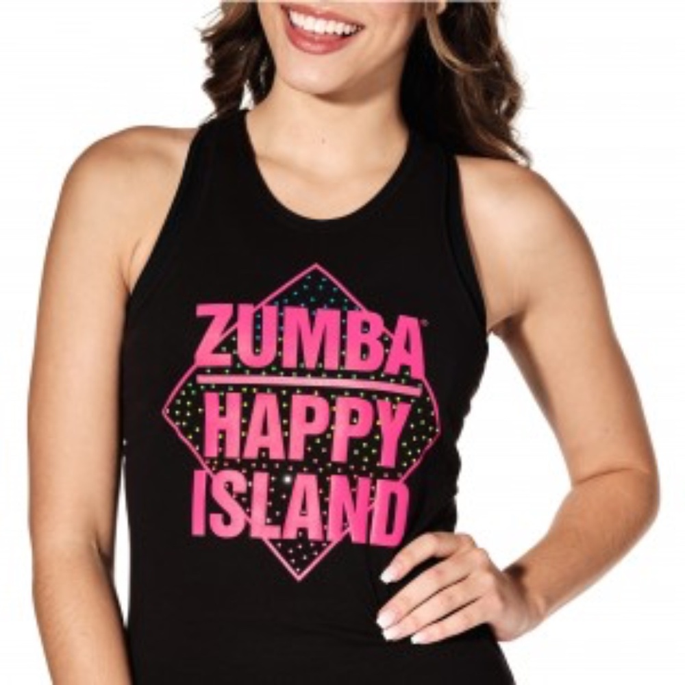 Zumba happy island swarowski top, Size XS